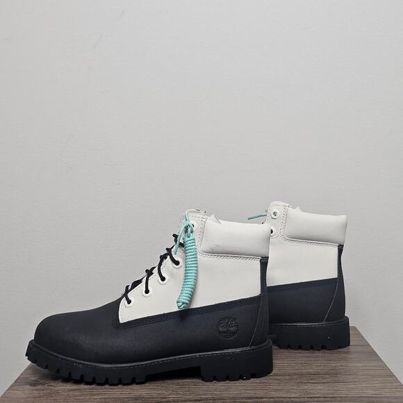 Timberland Unisex 6" Water Resistant Boots Women's 6 Black/White #539820 NWB - Picture 2 of 9